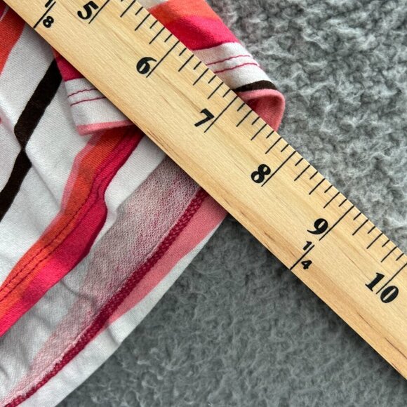 Lane Bryant Women Top 14/16 Red Pink Stripe Pullover Short Sleeves Shirt Stretch - Picture 7 of 7